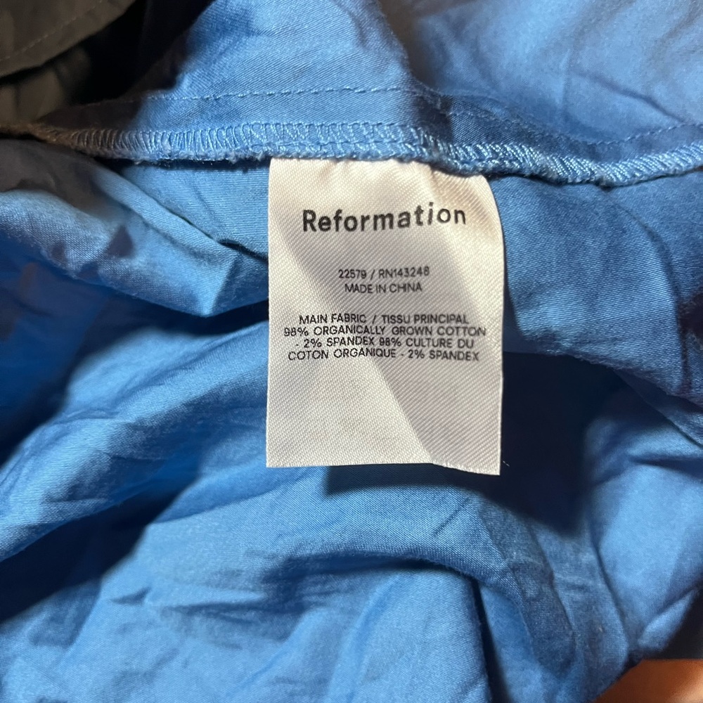 Reformation Jaxley Top Azure Blue Shirt - Picture 5 of 5